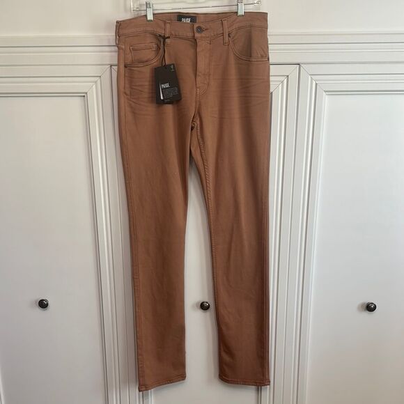 PAIGE Tan Slim Jeans Dusty Rose - Picture 1 of 6